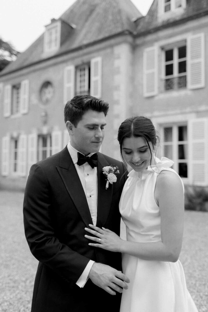 Boutonvillier F.Mary bride groom close up shot black white photo