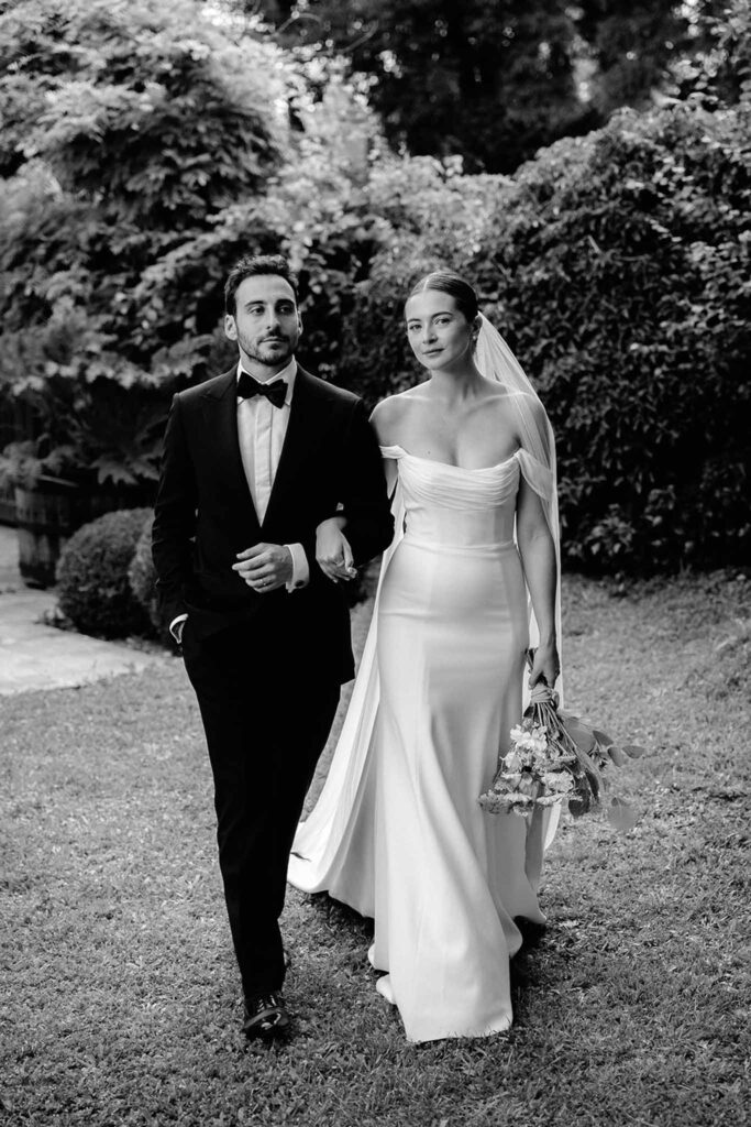 Mariage dime de giverny bride groom black white photo