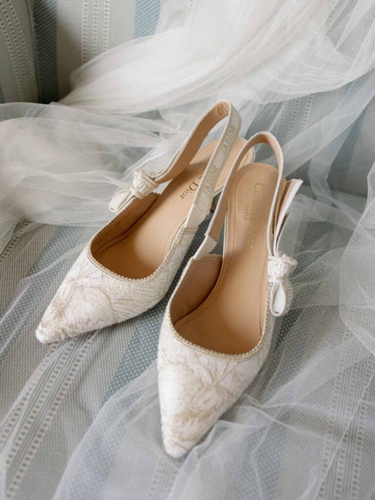 g.dominic m.marechal white pointed embroidered bride shoes