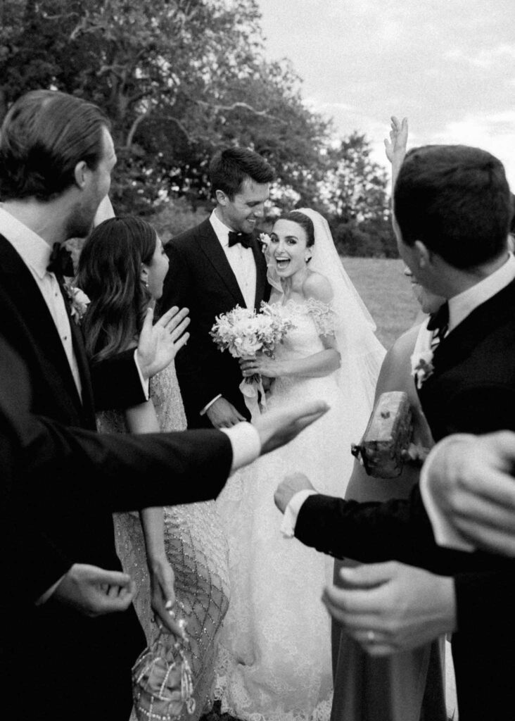 saint martin H.Clark bride groom greeted by guests