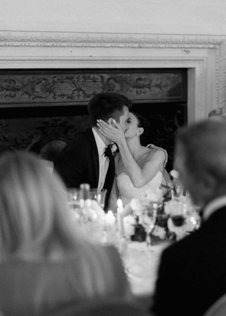 saint martin H.Clark bride groom kissing reception area