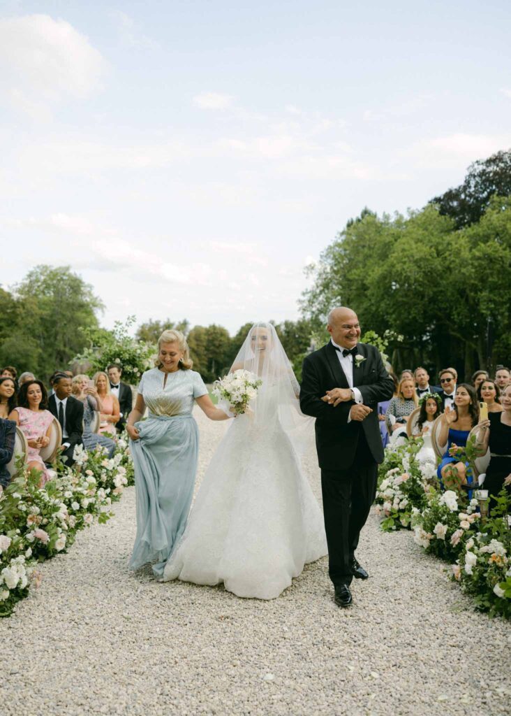 saint martin H.Clark bride parents walking down aisle