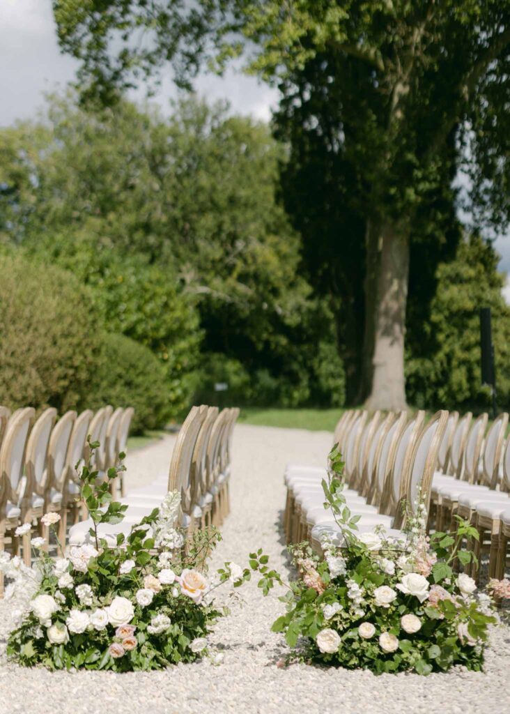 saint martin H.Clark round chairs lined up ceremony