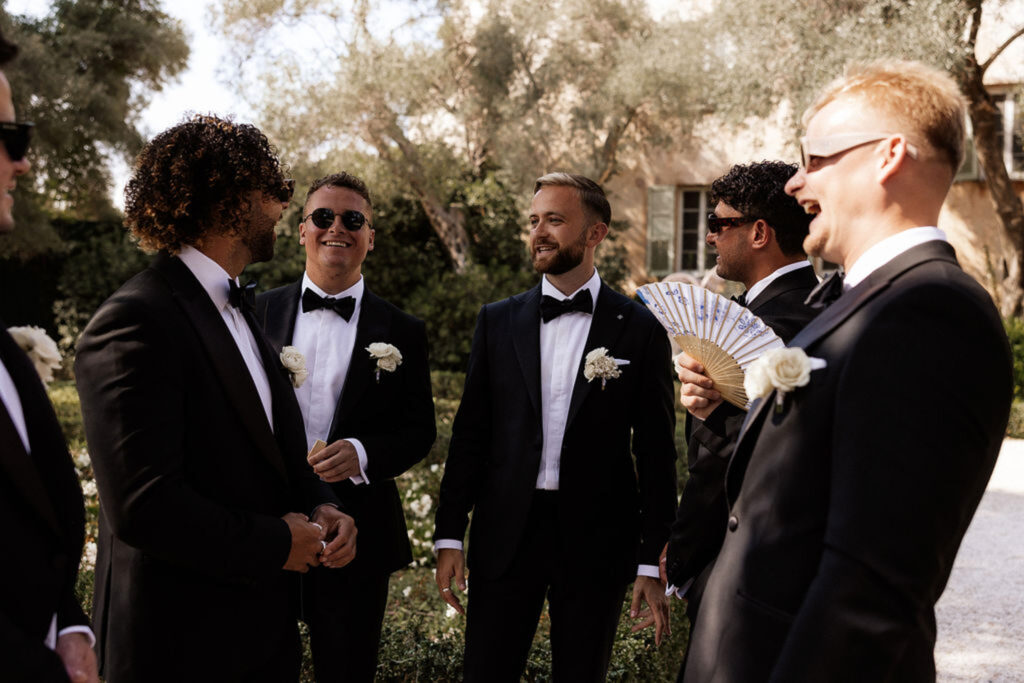 Bastide du Roy J.Jellet groom groomsmen candid shot