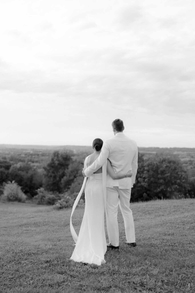 black and white couple portrait