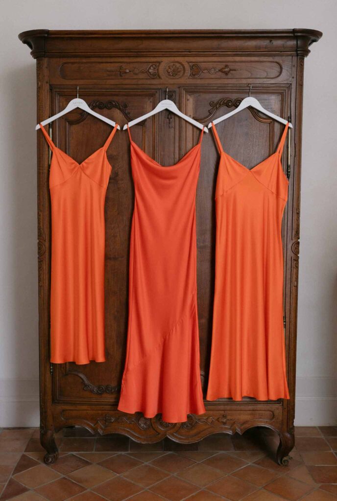 orange bridesmaid dresses